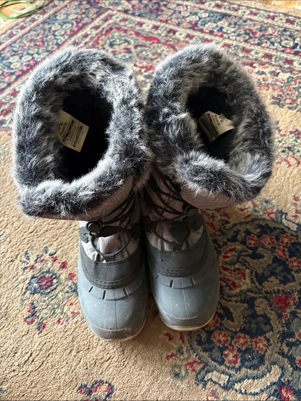 Kamik Women's Gray Faux-Fur Lined Winter Boots